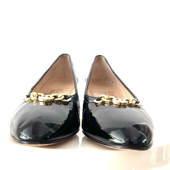 Ferragamo Black Patent Leather Heels 8.5 narrow - Picture 2 of 7
